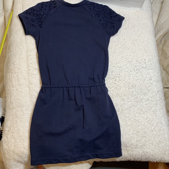 Juicy Couture waist tie navy blue embroidered romper jumpsuit dress size XS - Picture 7 of 12
